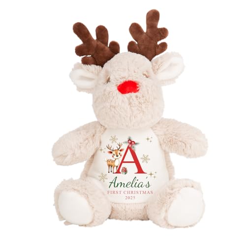 Personalised Baby's First Christmas Reindeer Photo Upload Teddy
