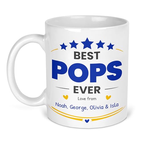 Personalised Best Pops Ever ceramic mug with names.
