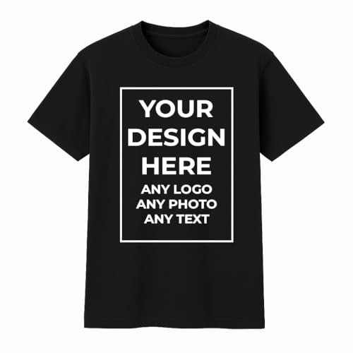 Personalised Black T-Shirt with Logo or Artwork Gift