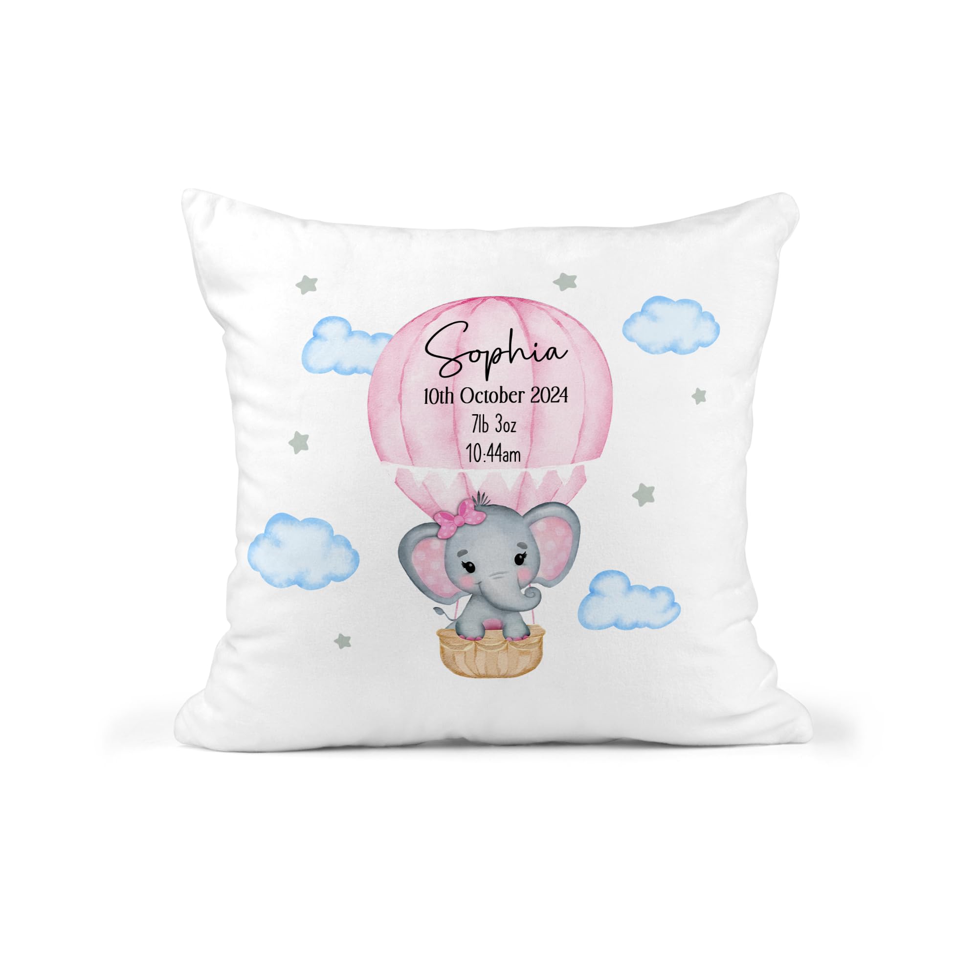 Personalised Blue Elephant Baby Cushion additional product photo
