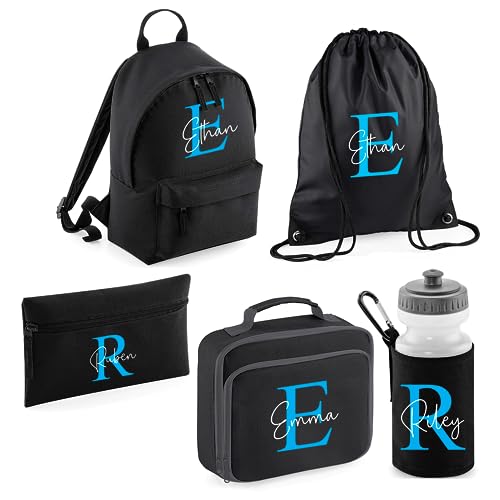 Personalised Blue Initial School Set