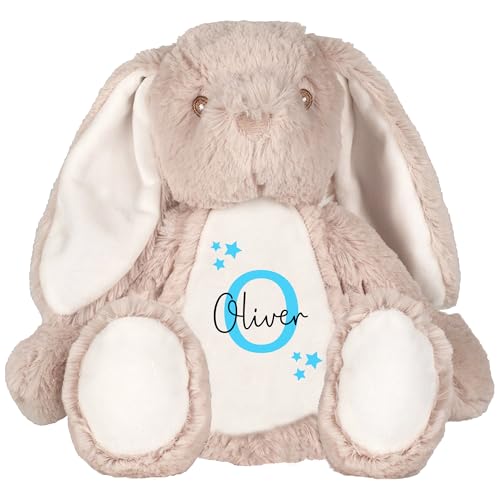 Personalised Bunny Rabbit Soft Toy - Custom Name And Initial - Keepsake Gift