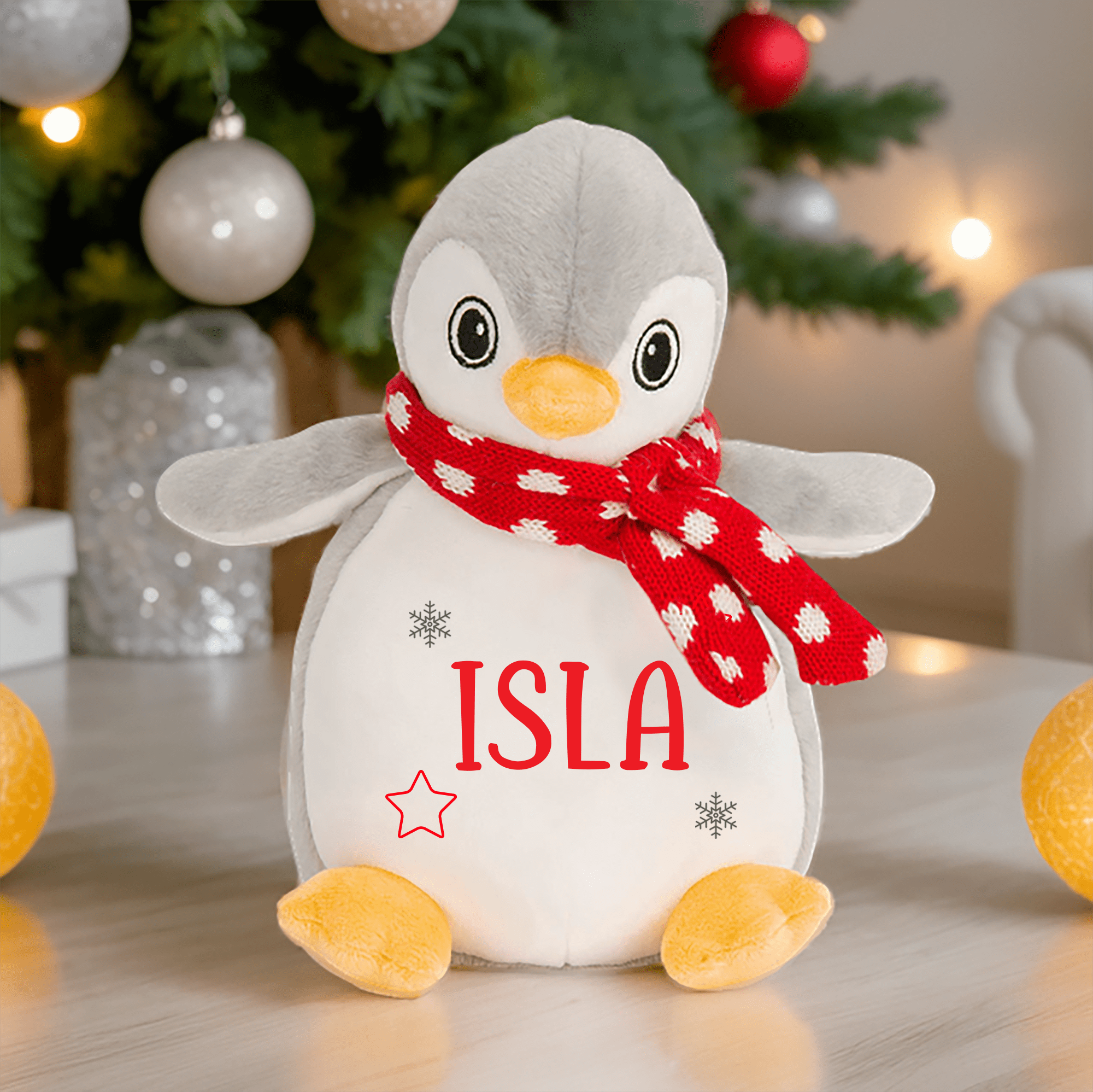 Personalised Christmas Teddy, Penguin Soft Toy - Chicken Craft Ltd