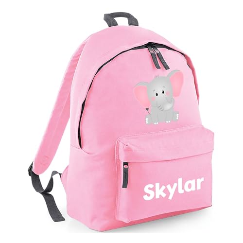 Personalised Elephant - Pink Kids Backpack with Name product image