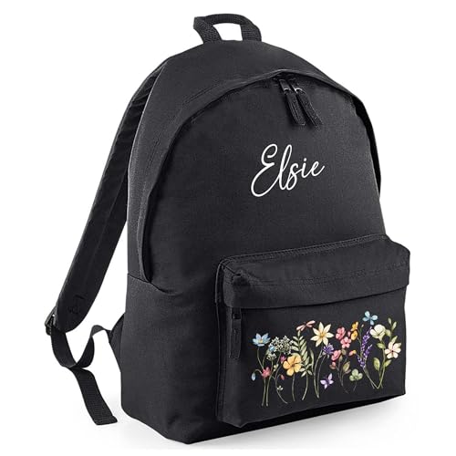 Personalised Floral Wildflower Kids Backpack with Name