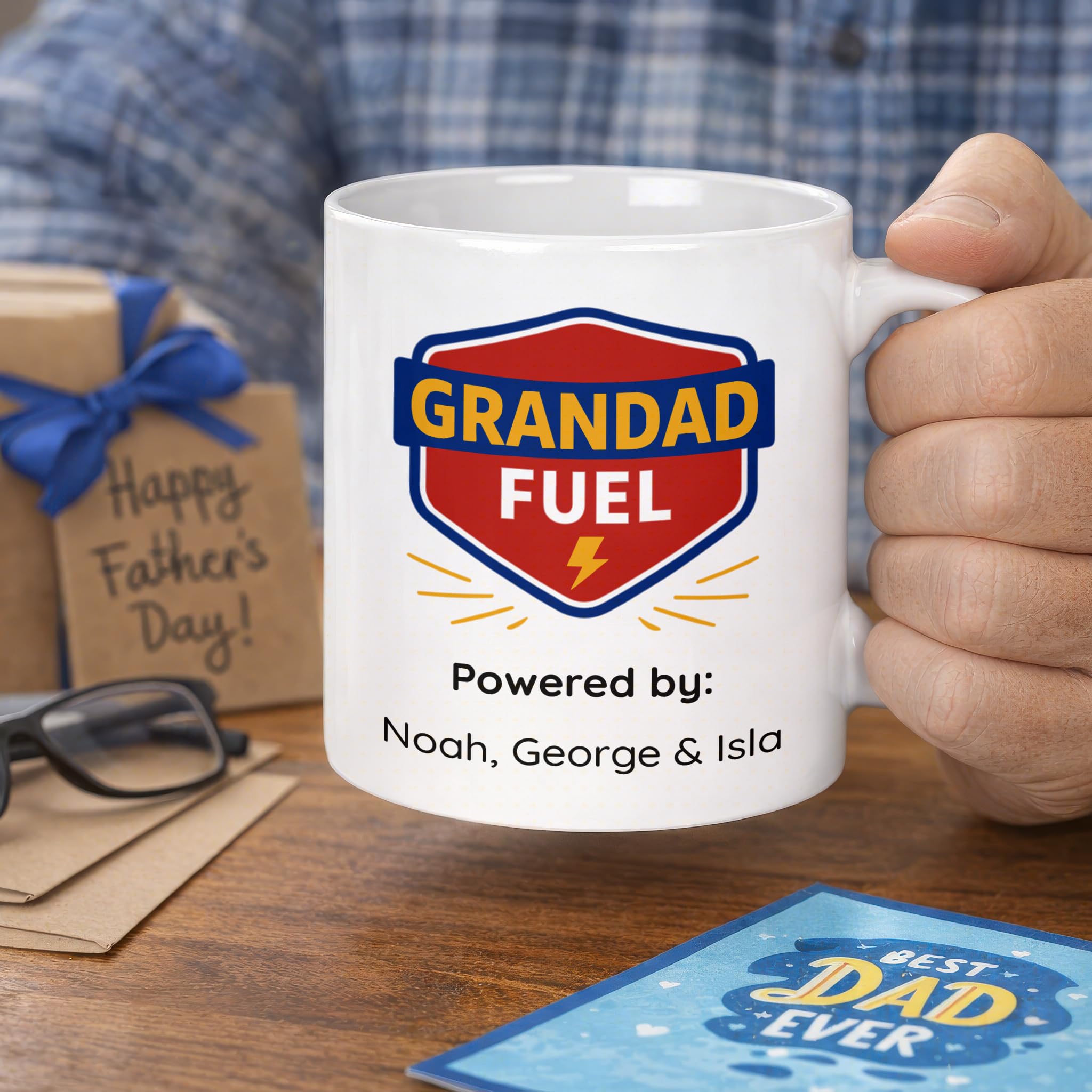 Personalised Grandad Fuel Mug with Grandchildren's Names additional product photo
