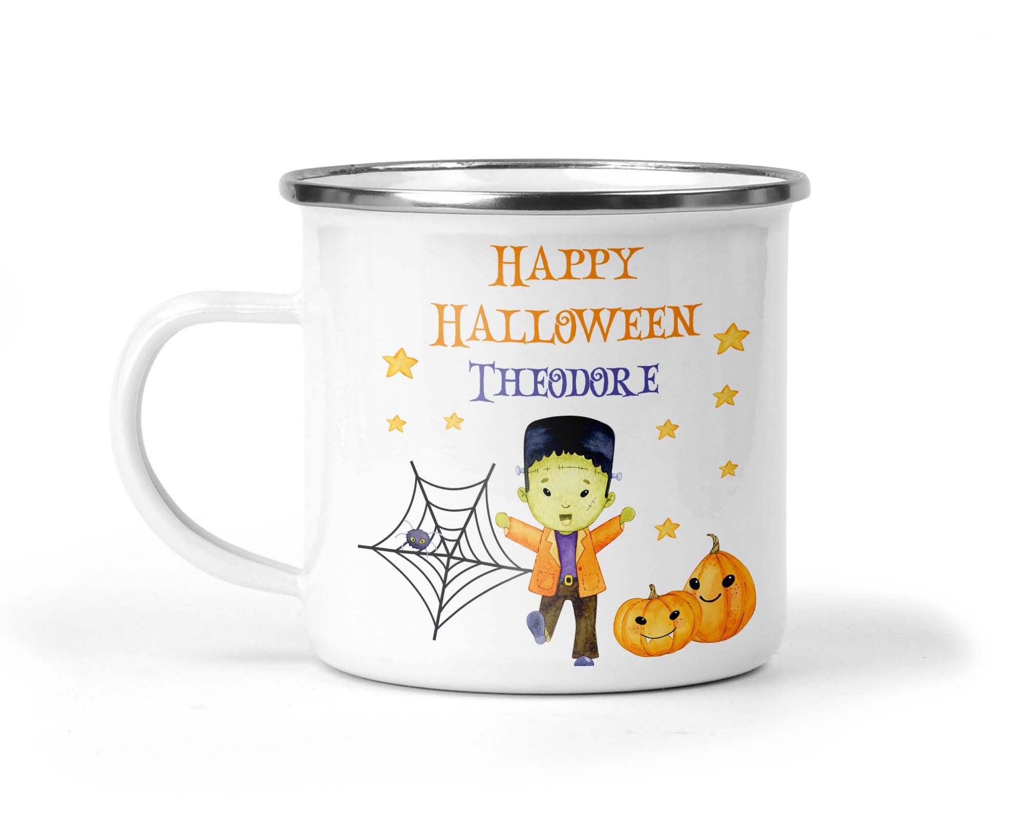 Personalised Halloween Frankenstein Enamel Mug additional product photo