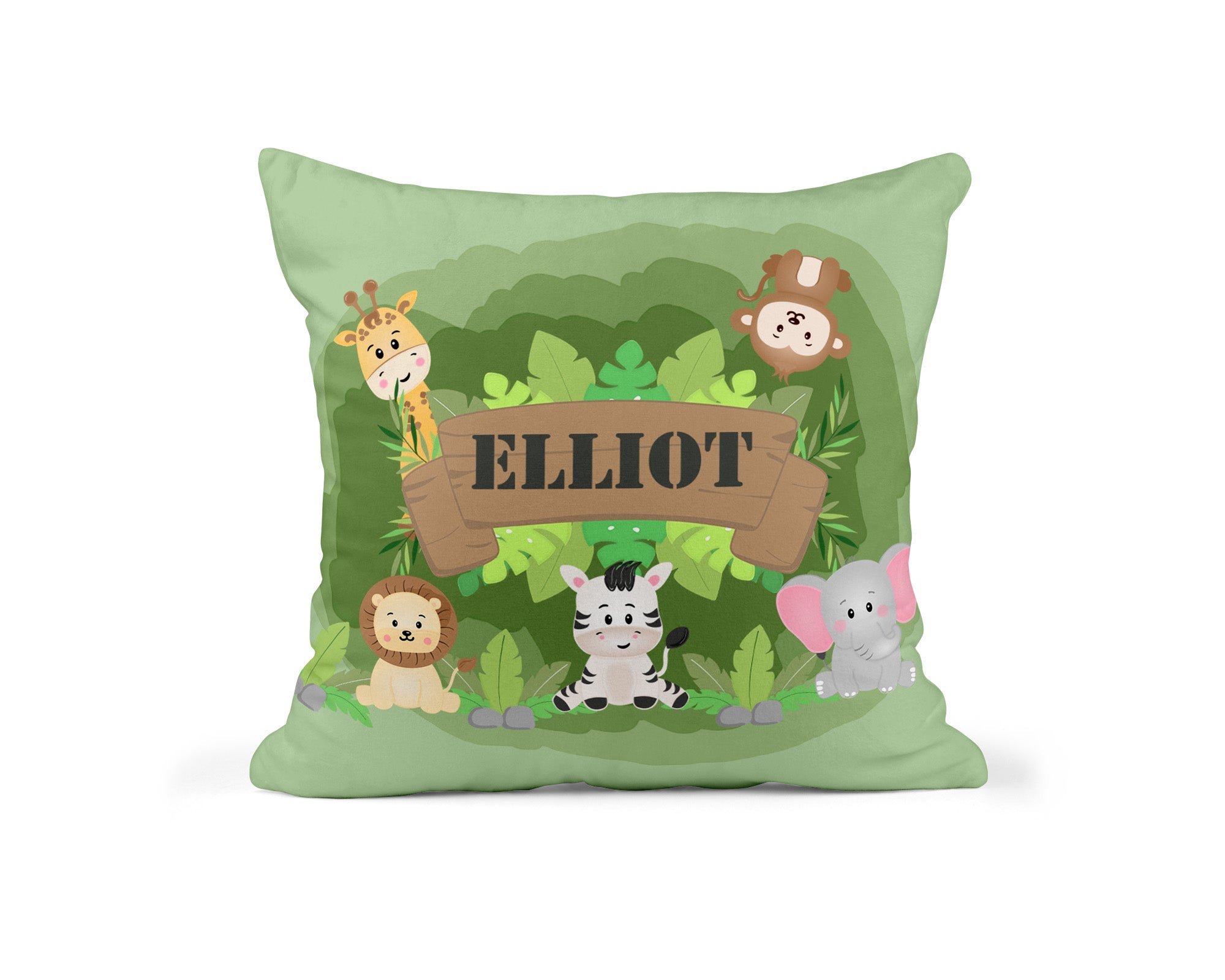 Personalised Jungle Cushion - Chicken Craft Ltd