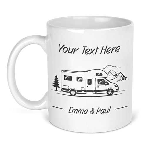 Personalised Low Profile Custom Grey Design Ceramic Mug with Name