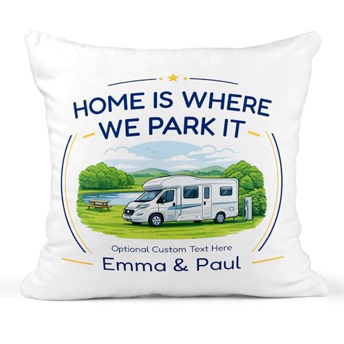 Low-profile motorhome cushion with names and optional message