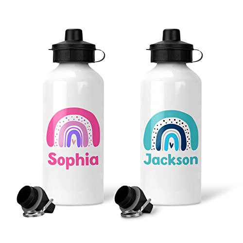 Personalised Modern Rainbow Water Bottle