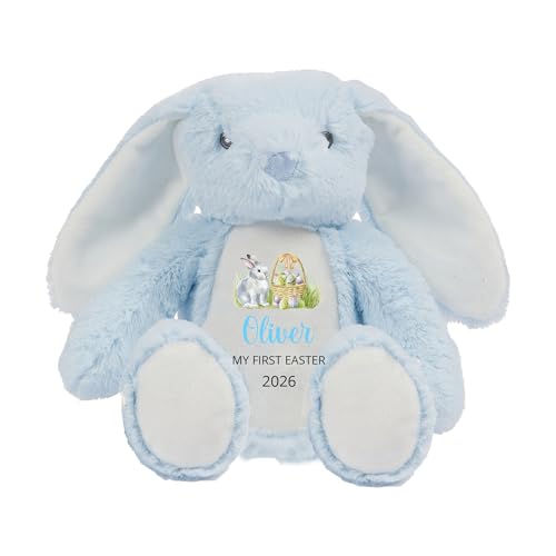 Personalised My First Easter Blue Bunny Soft Toy with Name