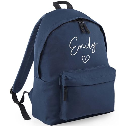 Personalised Name - Heart - Navy Kids Backpack with Name product image
