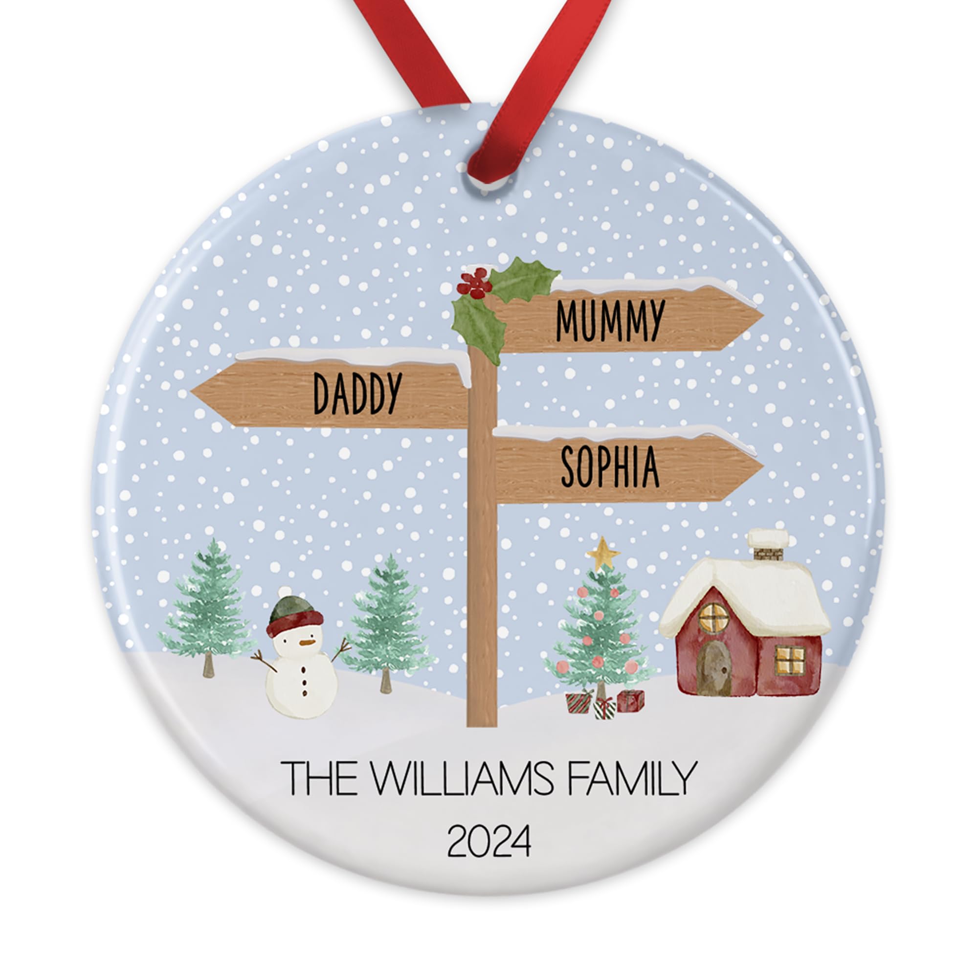 Personalised North Pole Signpost Family Ornament additional product photo