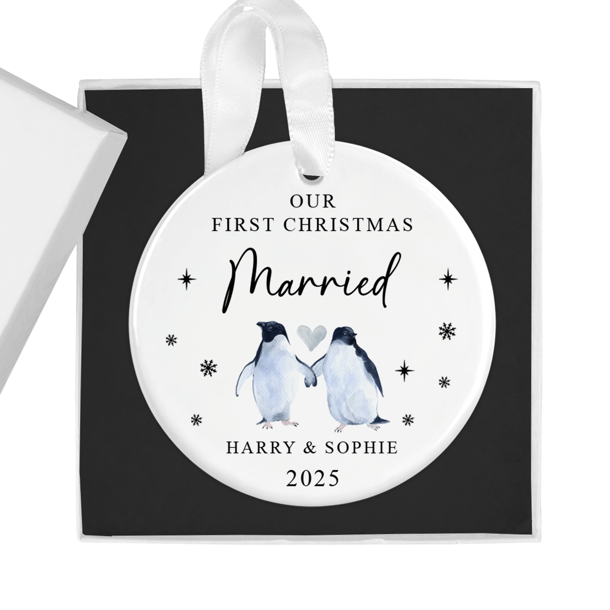 Personalised Our First Christmas Married Ornament with Gift Box - Chicken Craft Ltd