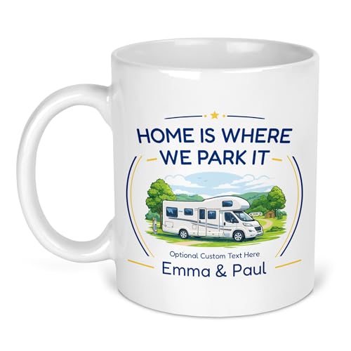 Personalised Overcab Home Is Where We Park It Ceramic Mug with Name