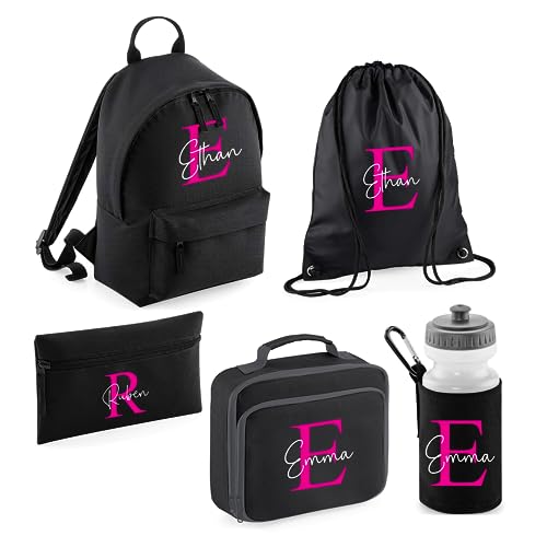 Personalised Pink Initial School Set