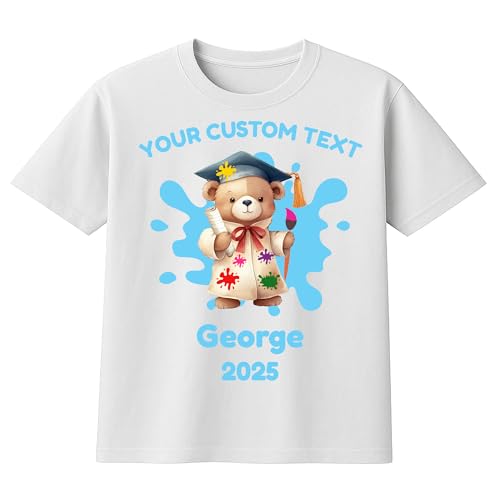 Personalised Pink or Blue Teddy T-shirt with Name product image