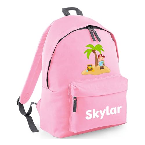 Personalised Pirate Island - Pink Kids Backpack with Name product image