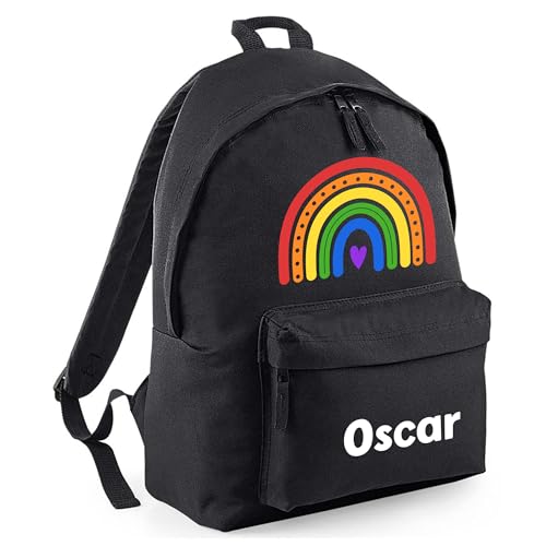 Personalised Rainbow Heart Kids Backpack with Name