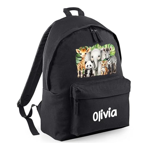 Personalised Safari Animals Kids Backpack with Name