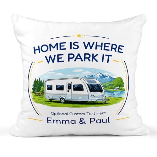 Single-axle caravan cushion with names and optional message