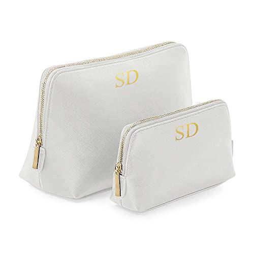 Personalised Soft Grey Initial Makeup Bag with Initials