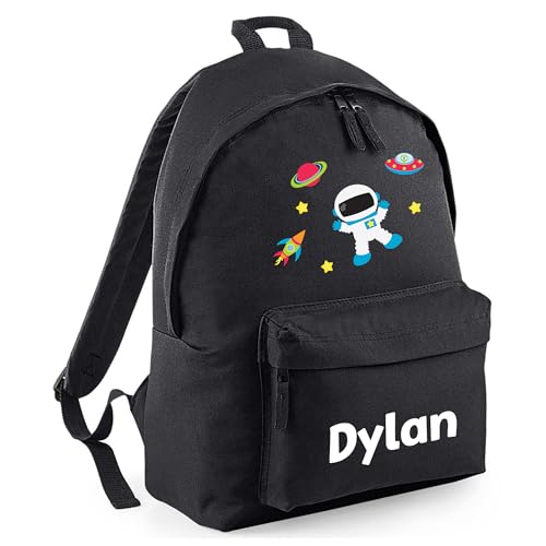 Personalised Space - Black Kids Backpack with Name product image