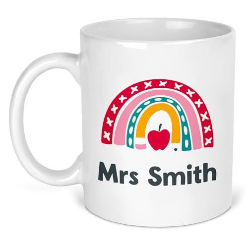 Teacher Apple teacher ceramic mug with personalised name
