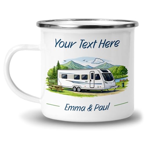 Personalised Twin Axle Custom Colour Mug with Name and Text product image