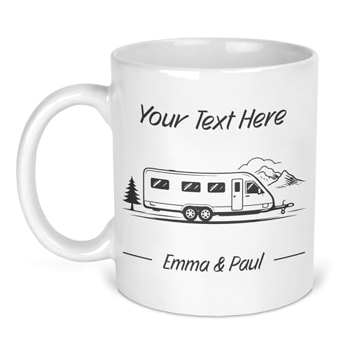 Personalised Twin Axle Custom Grey Design Ceramic Mug with Name