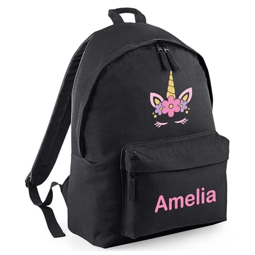Personalised Unicorn Flower Kids Backpack with Name