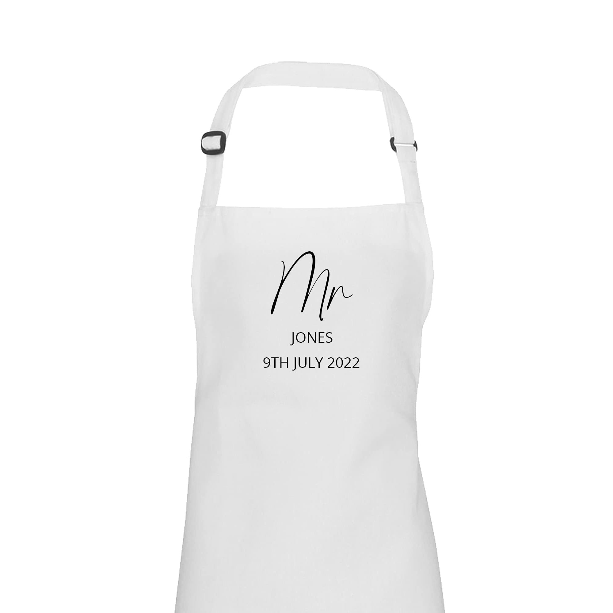 Personalised Mr and Mrs wedding dress protector apron, Mr only