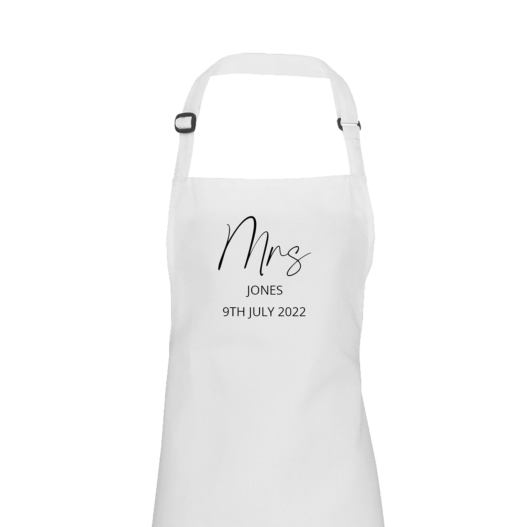 Personalised Mr and Mrs wedding dress protector apron, Mrs only