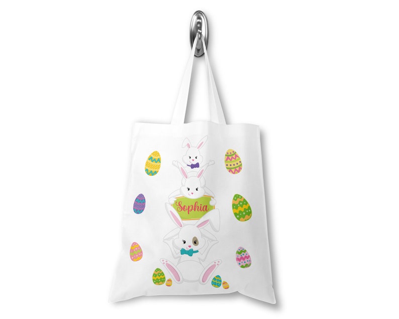 Personalised Easter Rabbits Tote Bag