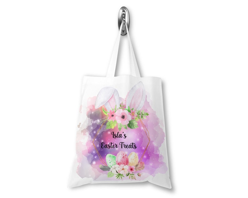 Personalised Easter Bunny Ears Tote Bag