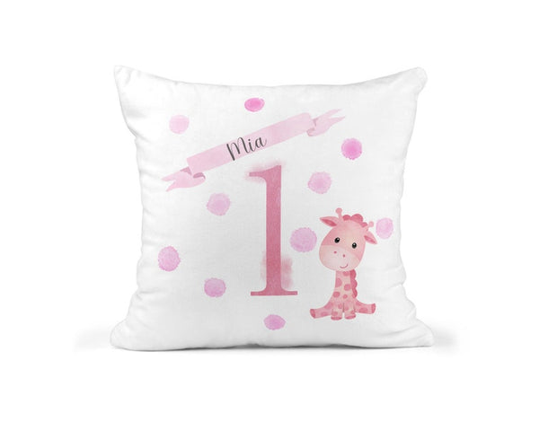 Personalised Girls 1st Birthday Cushion