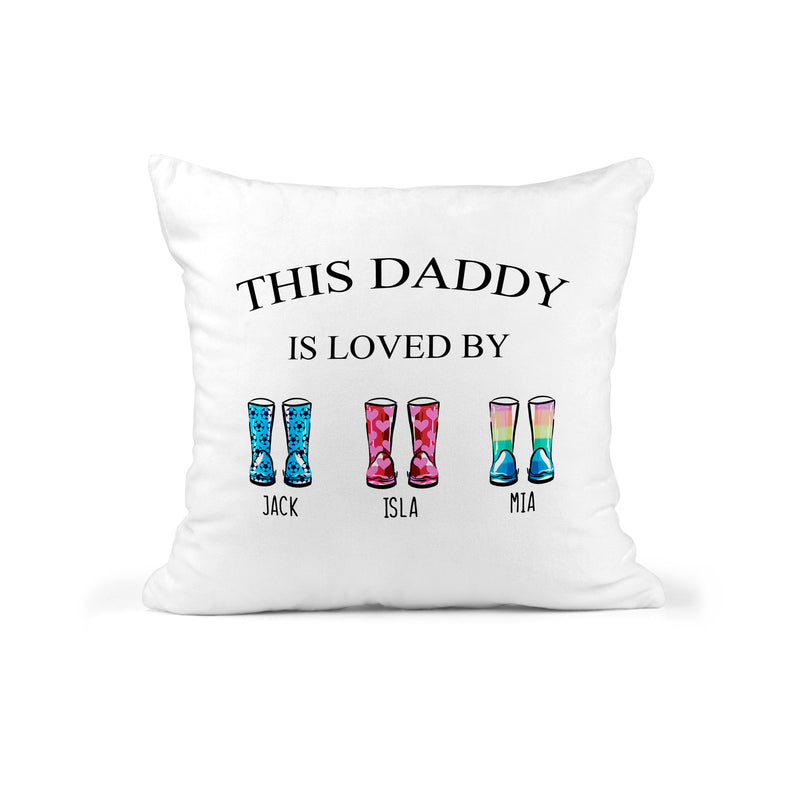 Personalised Fathers Day Cushion, Dad Is Loved By