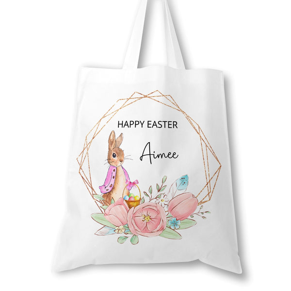 Personalised Easter Tote Bag - Pink Rabbit