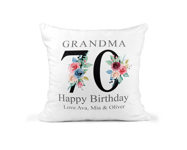 Personalised Cushion 70th Birthday with Names