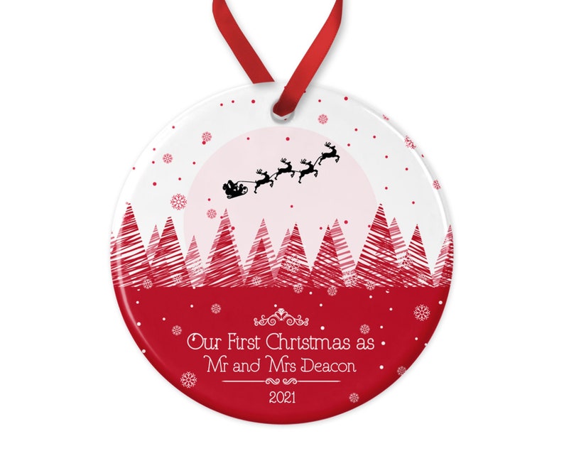 Personalised First Christmas as Mr and Mrs Ornament