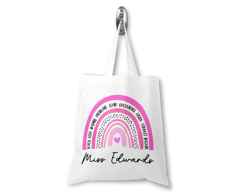 Personalised Teacher Tote Bag - Pink