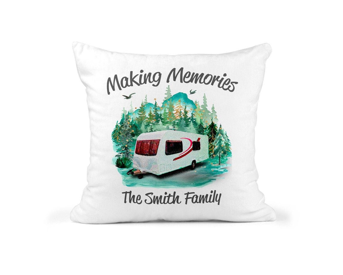 Personalised Caravan Cushion - Chicken Craft Ltd