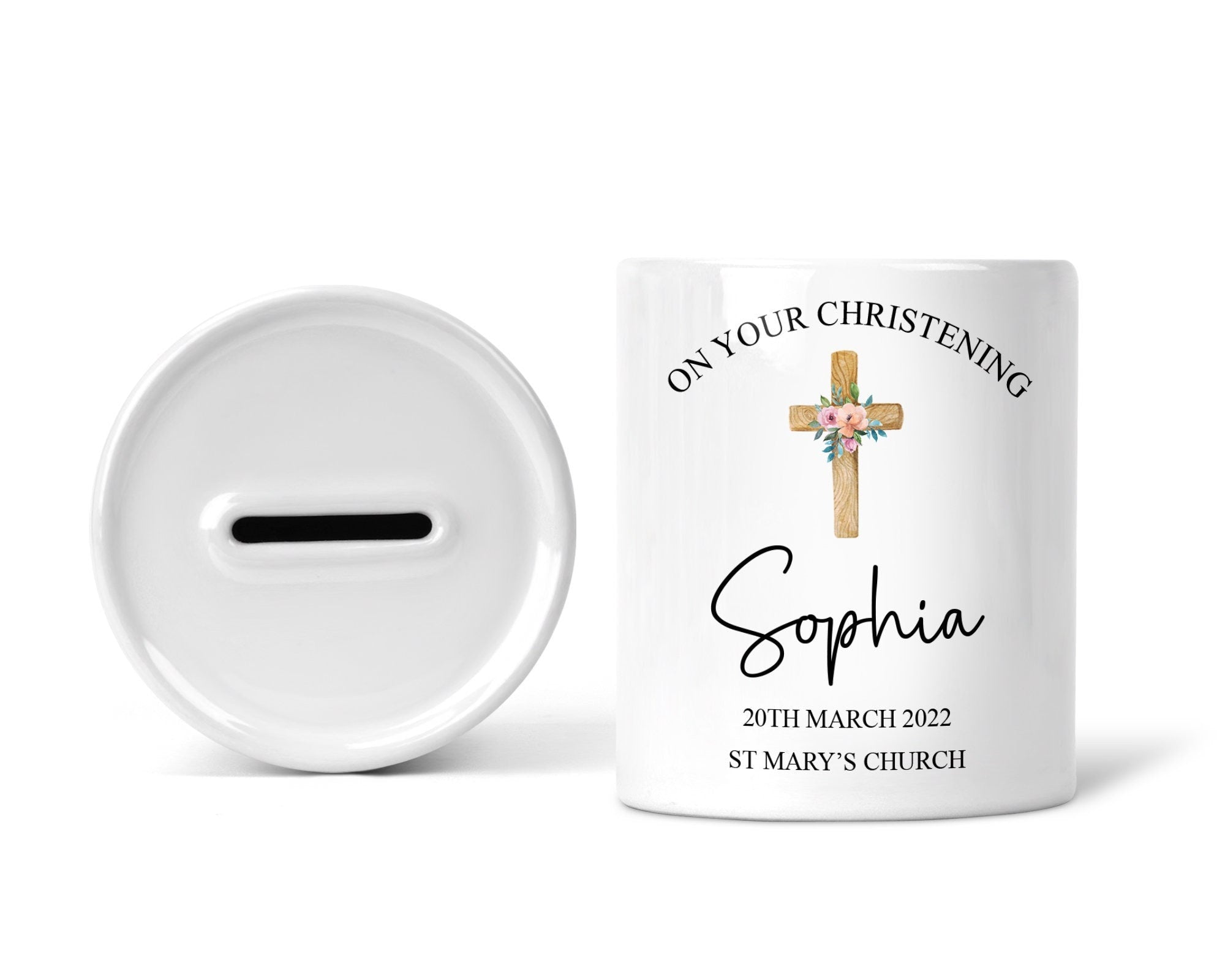 Personalised Christening Money Box - Chicken Craft Ltd