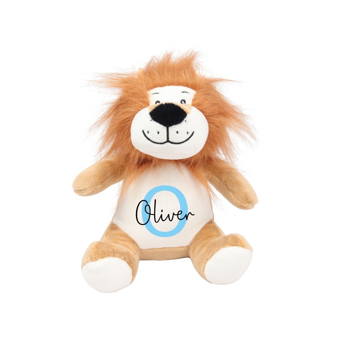 Personalised Lion Teddy – Custom Name & Initial Soft Toy for Baby, Christening or Nursery Gift - Chicken Craft Ltd