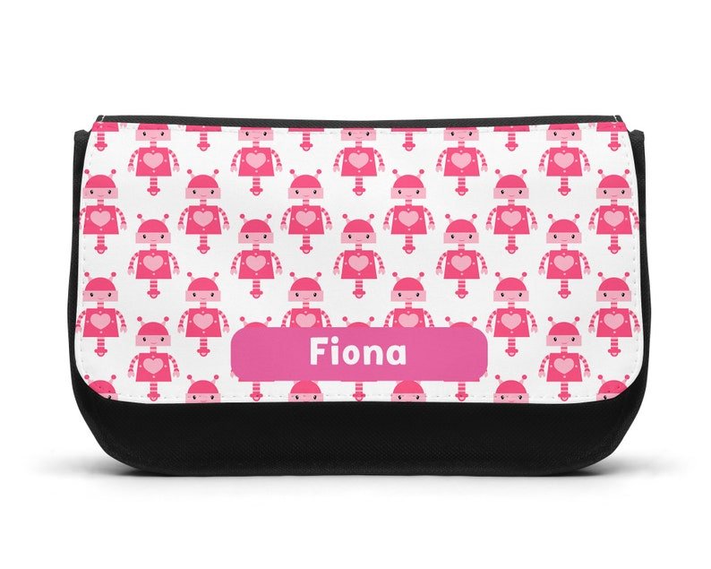 Personalised Pink Robot Pencil Case - Chicken Craft Ltd