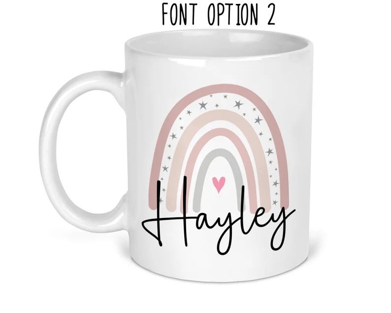 Personalised Rainbow Mug with Name - Chicken Craft Ltd