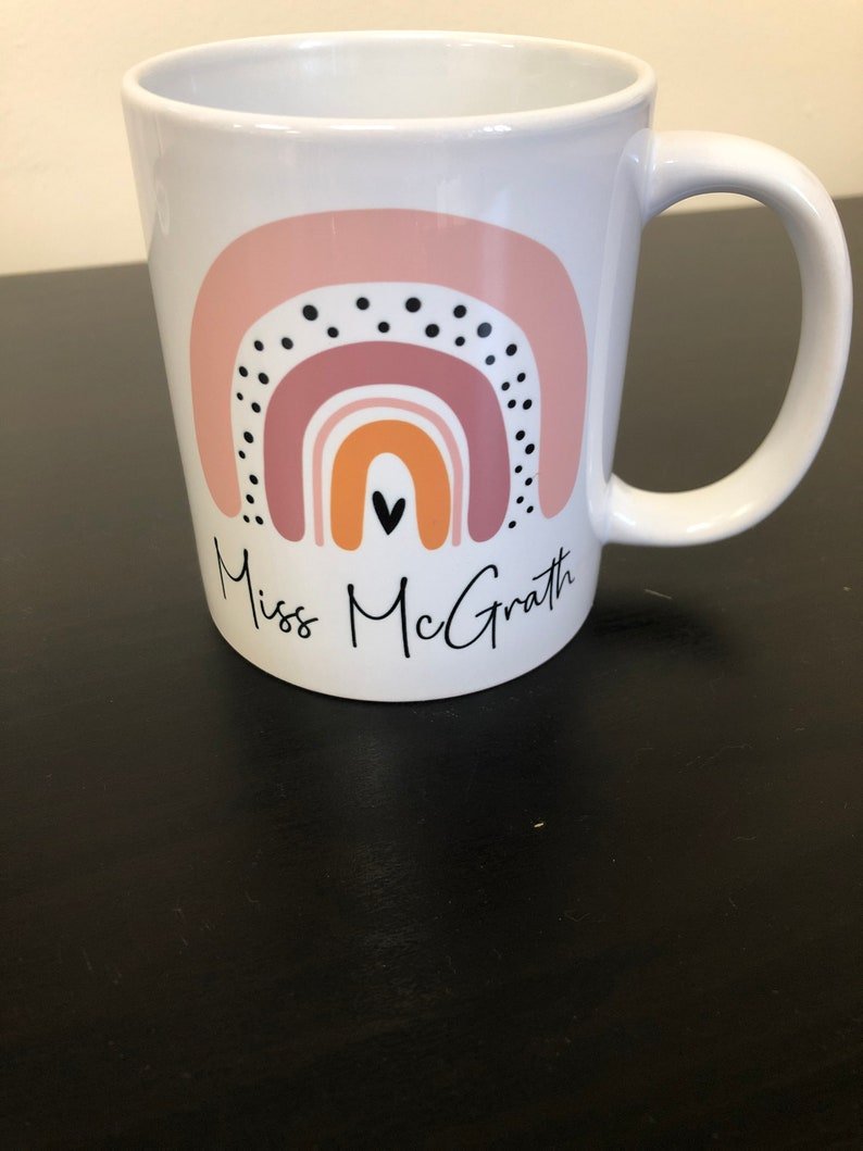 Personalised Teacher Rainbow Mug - Chicken Craft Ltd