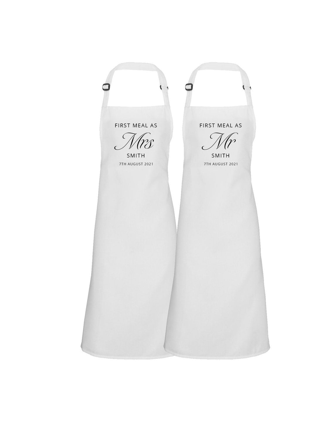 Personalised Wedding Apron, First Meal as Mr & Mrs - Chicken Craft Ltd